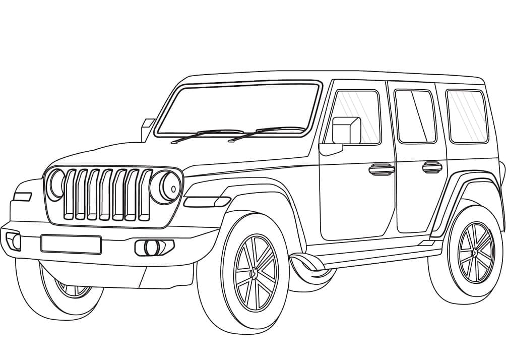 Zeichnen Jeep kostenlos für Kinder