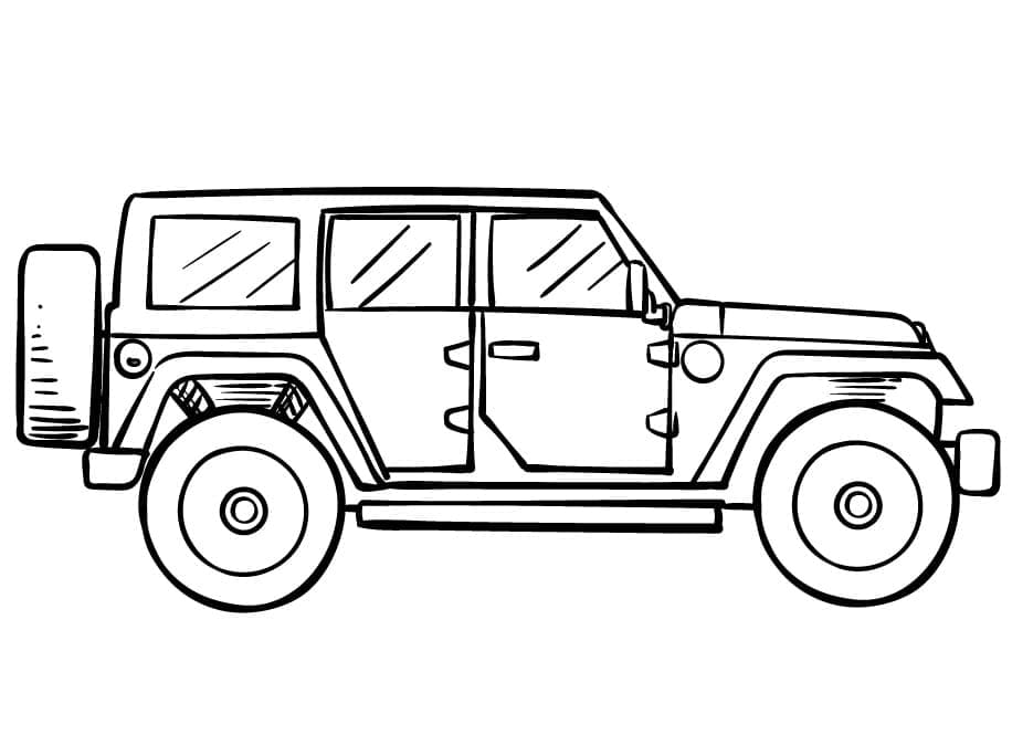 Zeichnen Jeep schlicht kostenlos