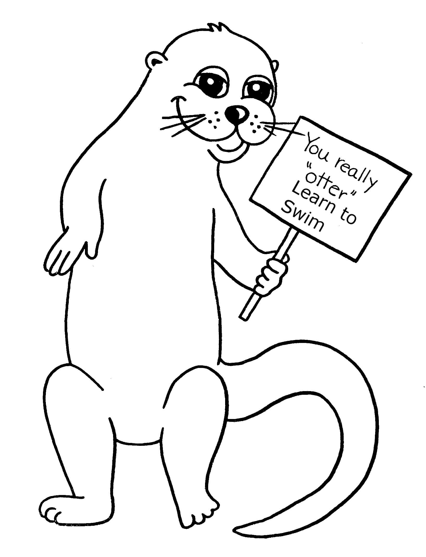 Zeichnen Otter kostenlos für Kinder