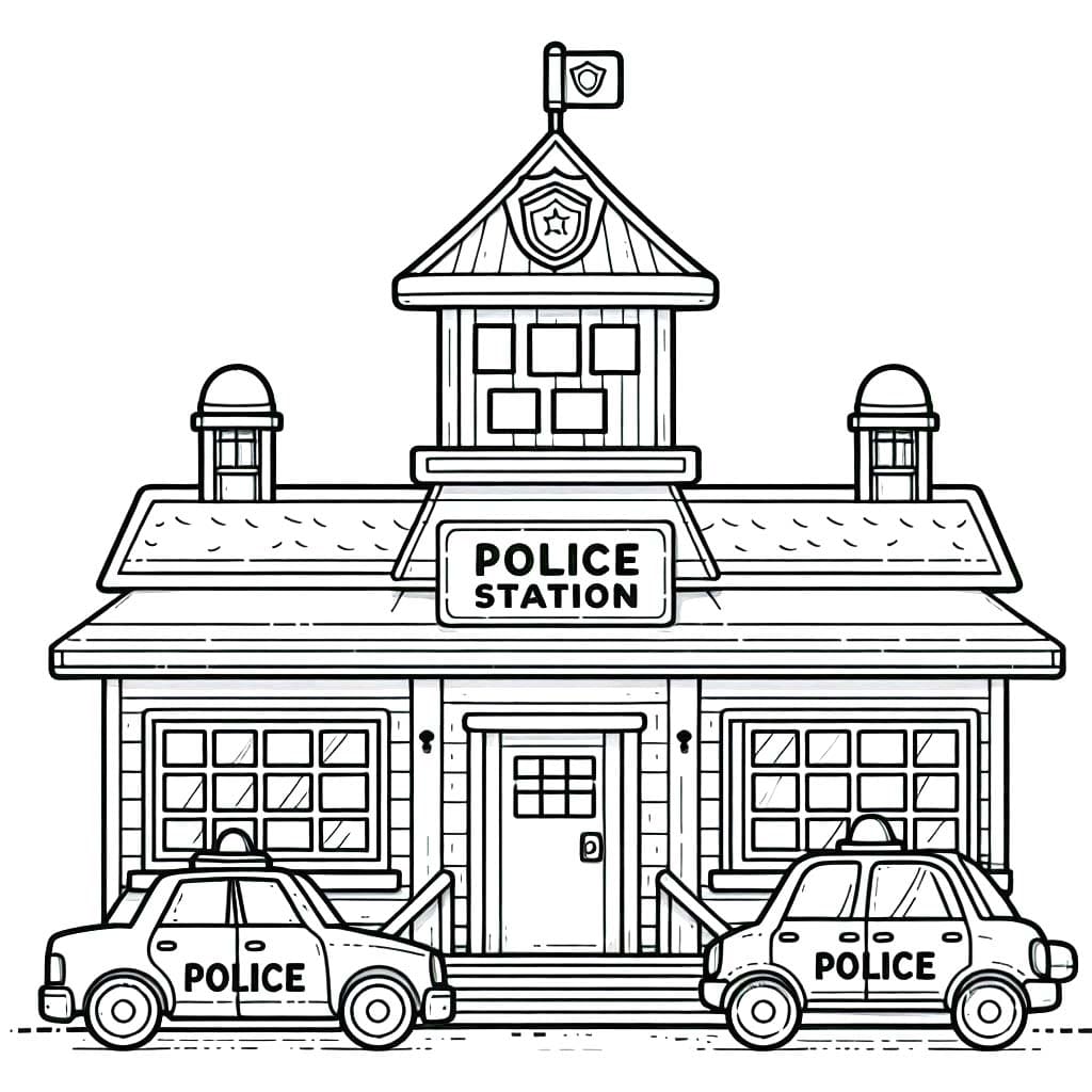 Zeichnen Polizeiwache einfach bei Kindern