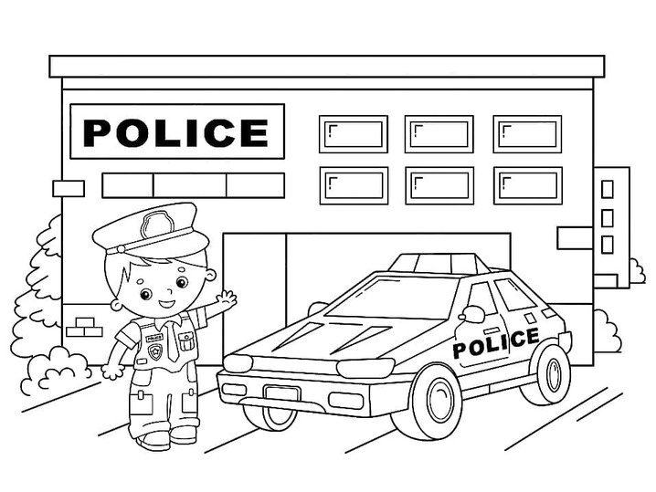 Zeichnen Polizeiwache kostenlos druckbar