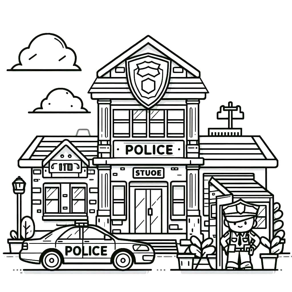 Zeichnen Polizeiwache zum Ausdrucken für Kinder