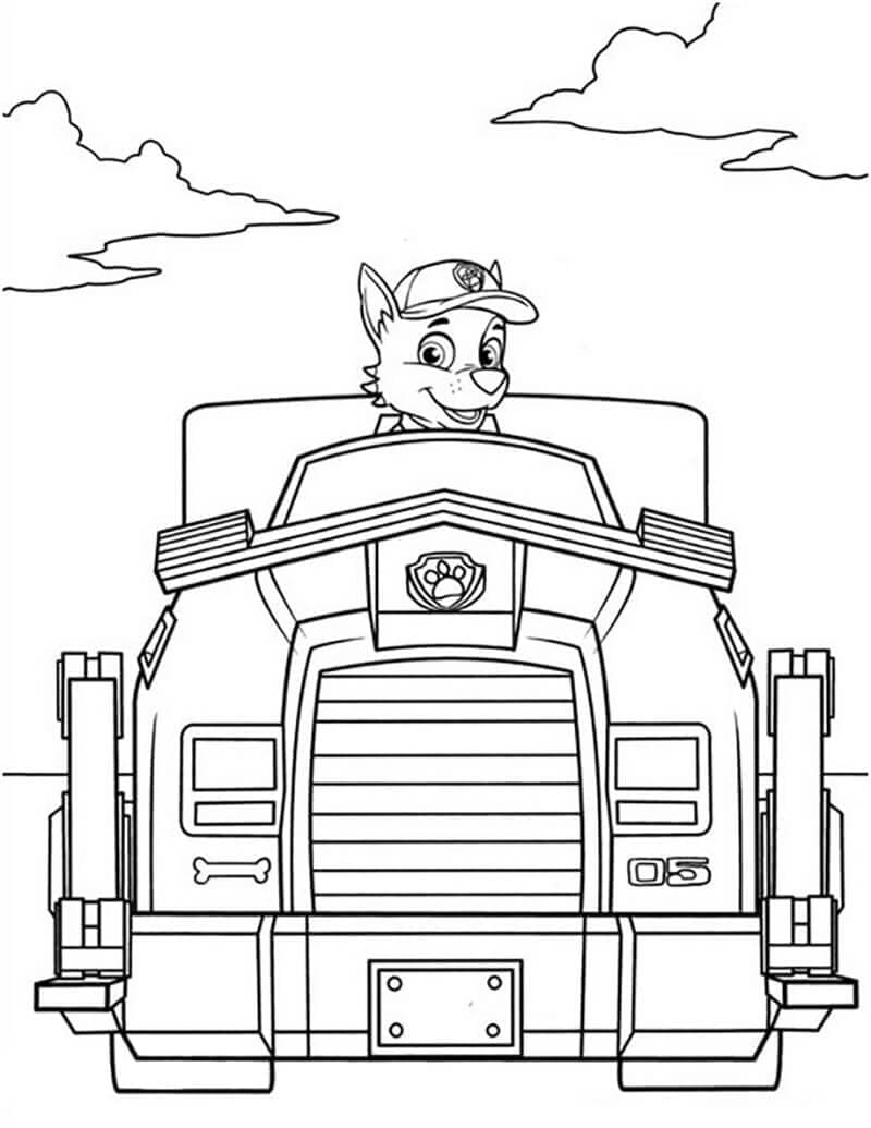 Zeichnen Rocky Paw Patrol kostenlos für Kinder