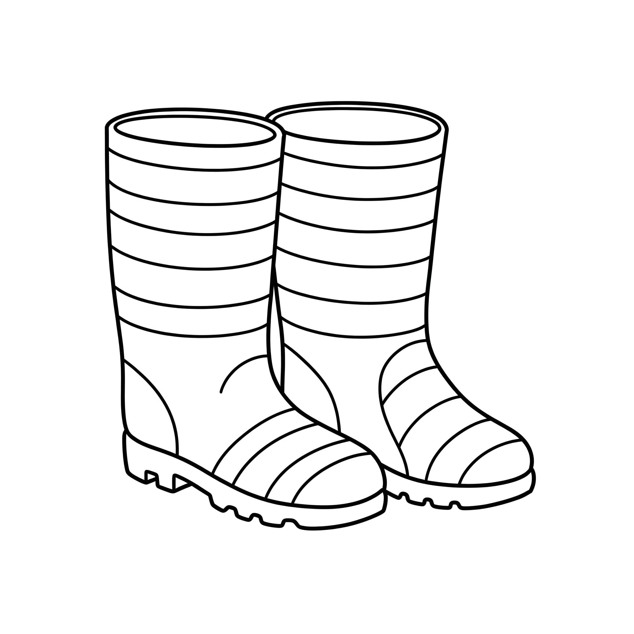 Zeichnung Gummistiefel druckbare schlicht