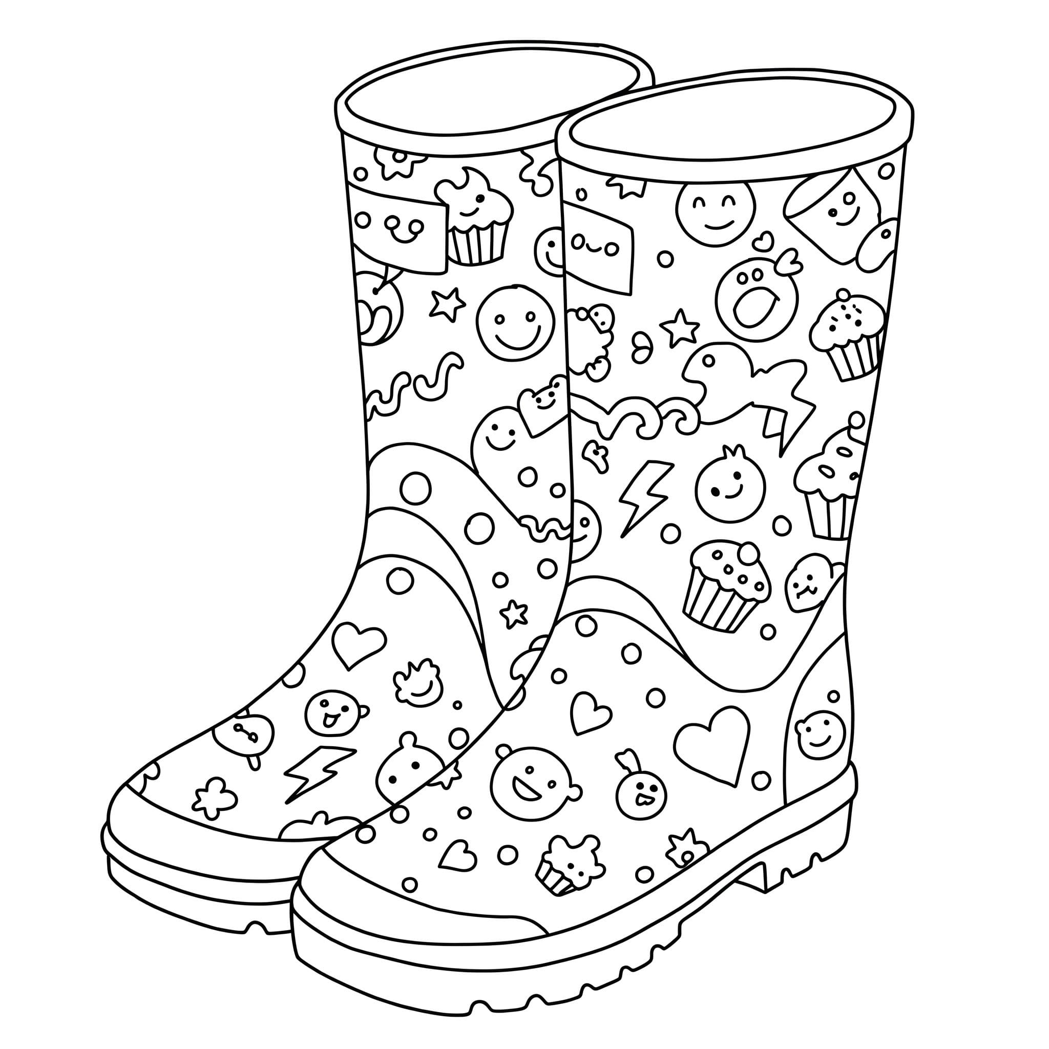Zeichnung Gummistiefel kostenlos basisch