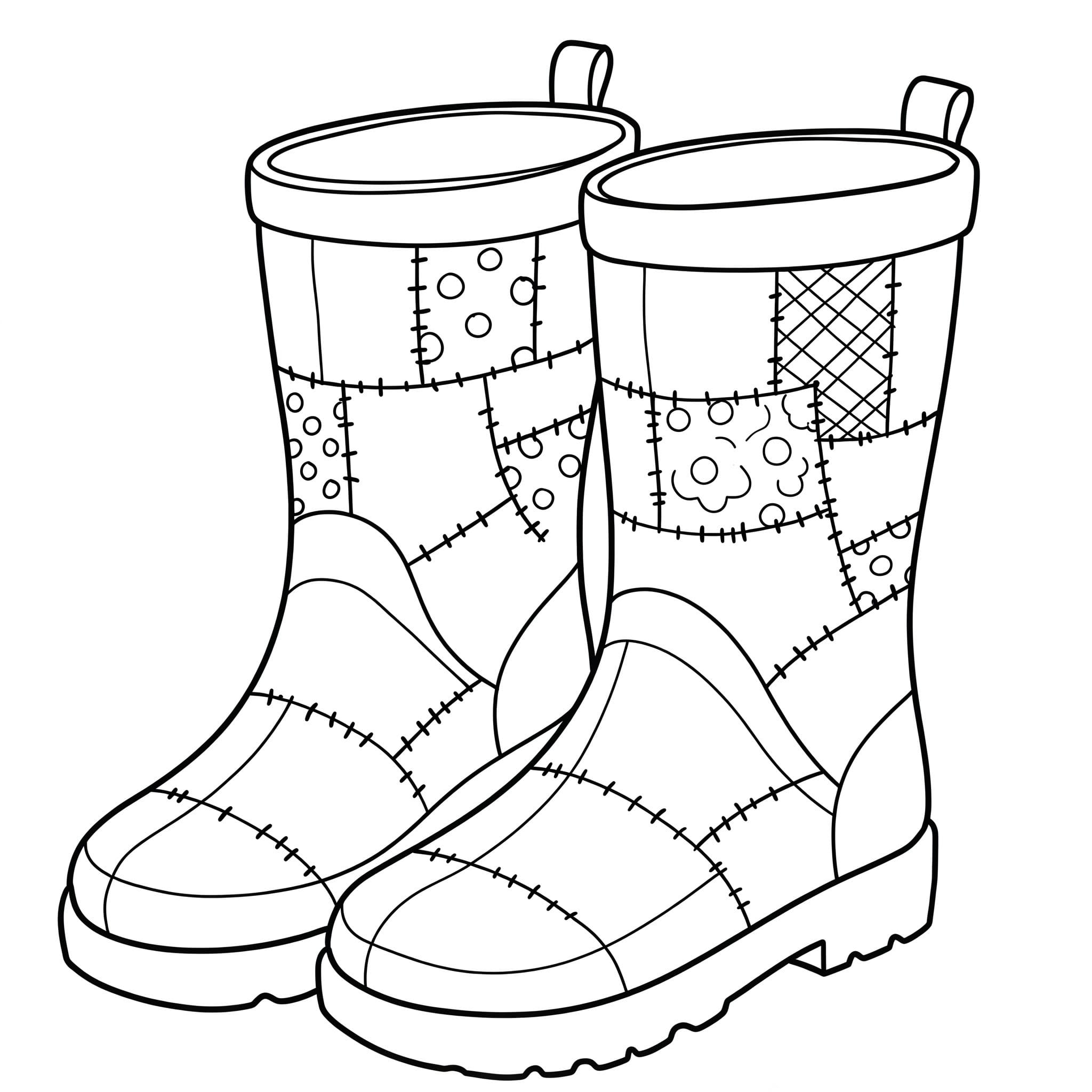 Zeichnung Gummistiefel kostenlos einfach