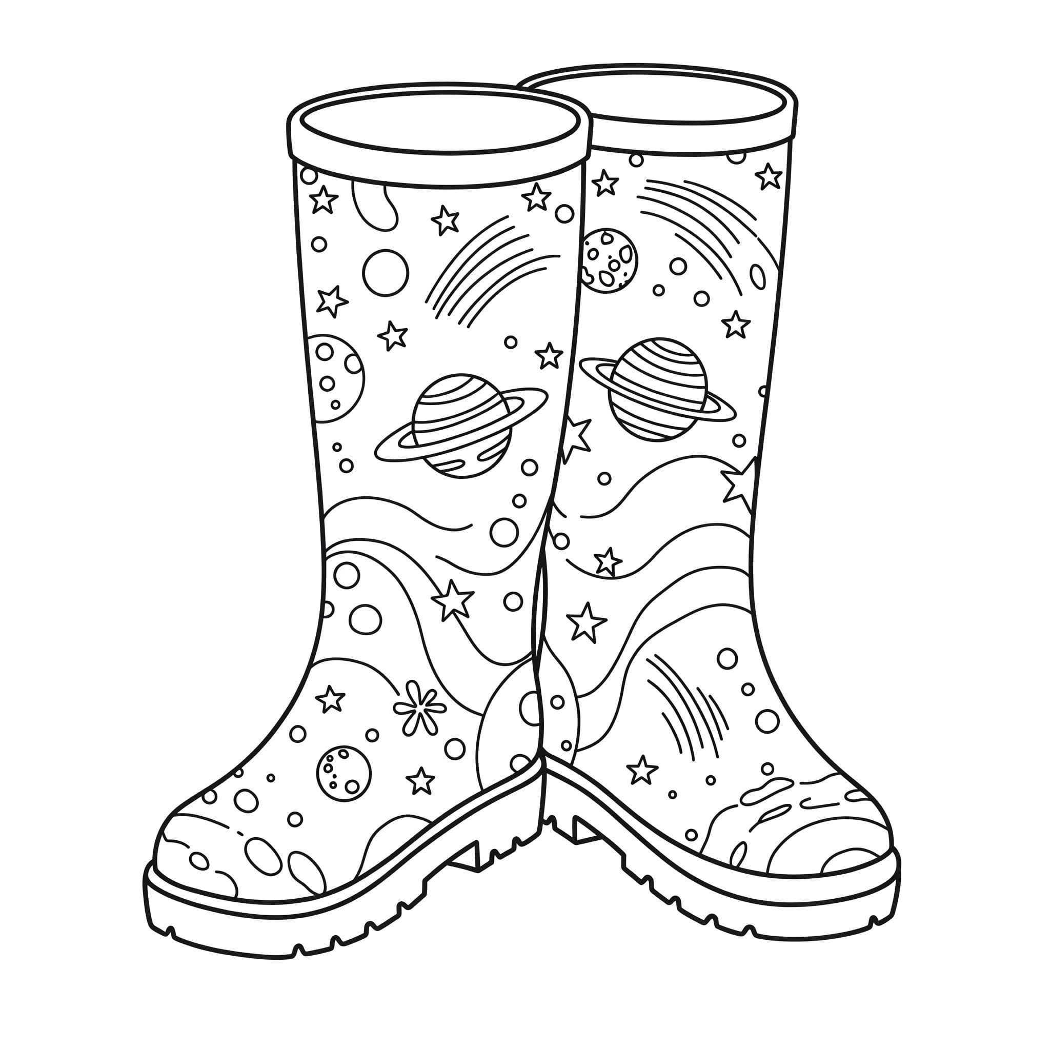 Zeichnung Gummistiefel kostenlos schlicht