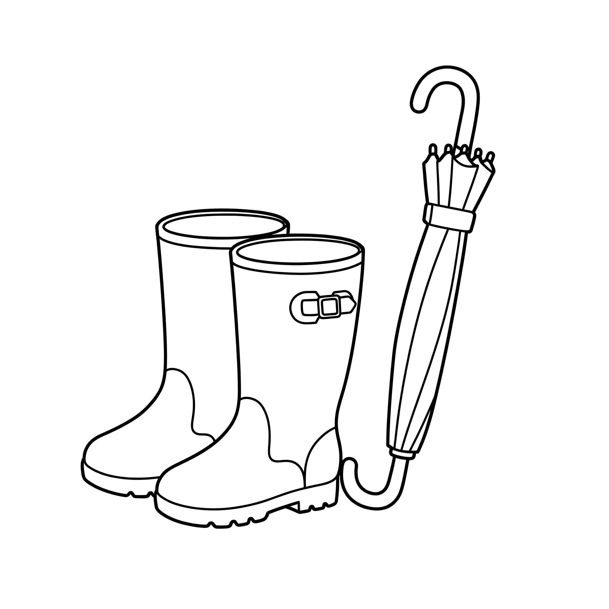 Zeichnung Gummistiefel zum Ausdrucken