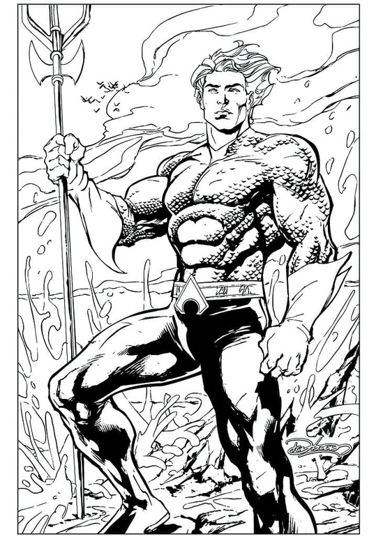 Zeichnen Aquaman druckbare einfach