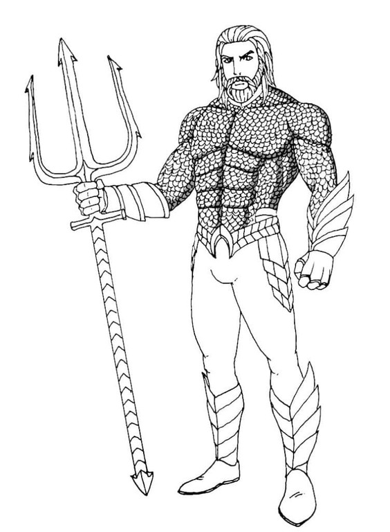 Zeichnen Aquaman kostenlos druckbare einfach