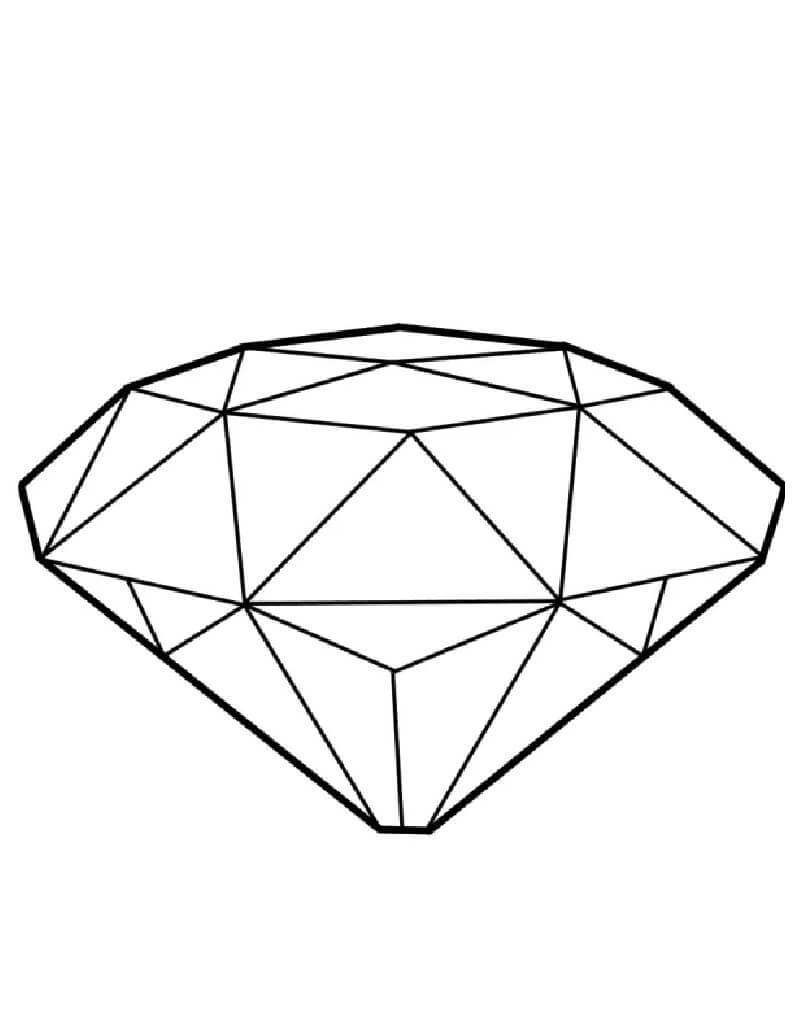 Zeichnen Diamant zum Ausdrucken für Kinder