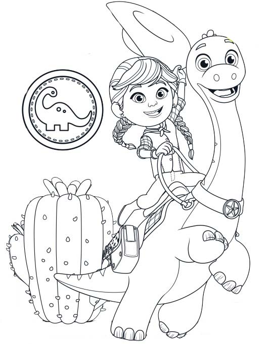 Zeichnen Dino Ranch einfach bei Kindern