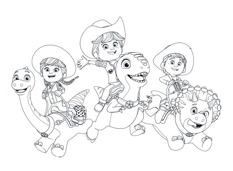 Zeichnen Dino Ranch für Kinder