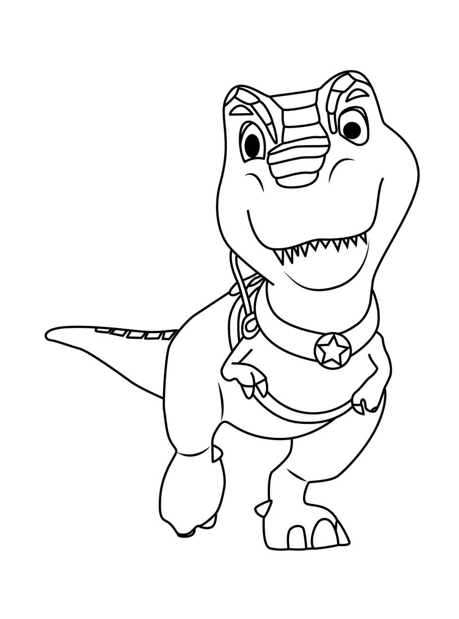 Zeichnen Dino Ranch kostenlos für Kinder