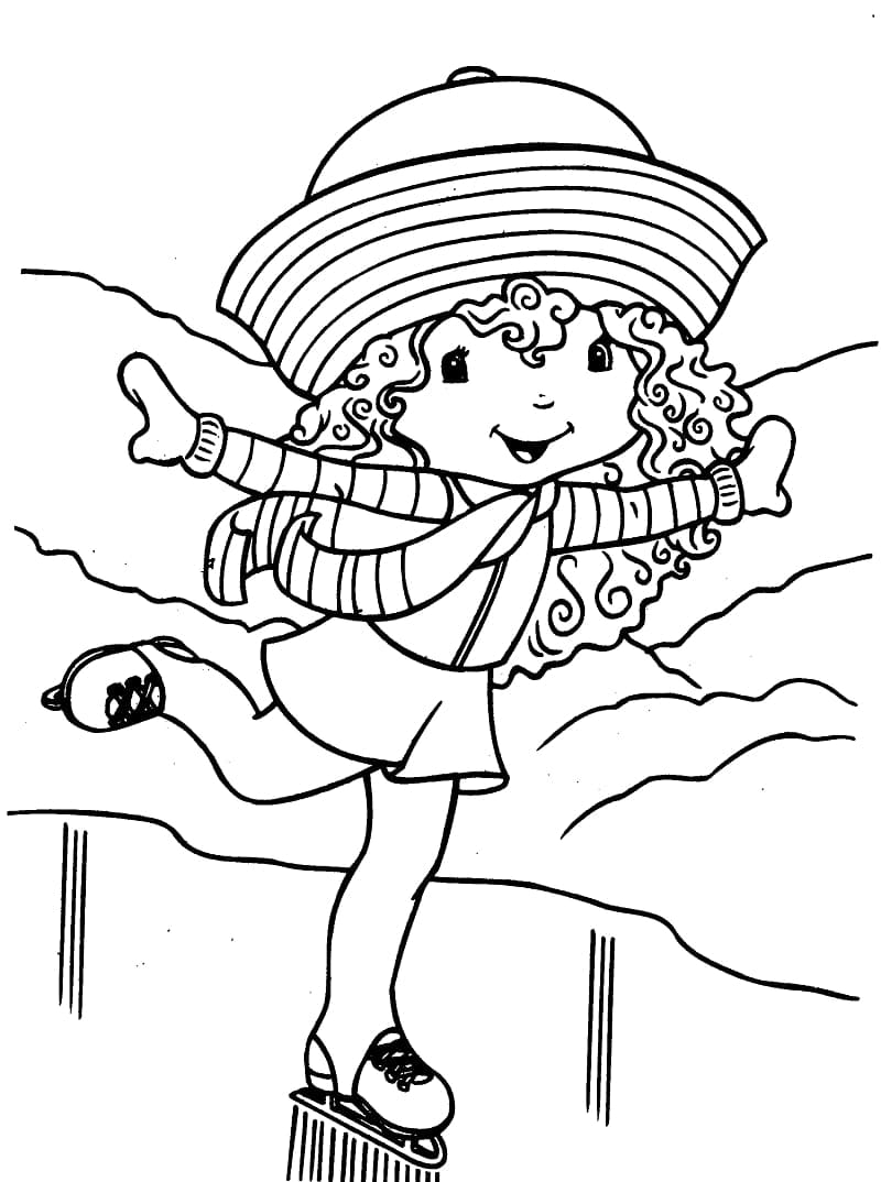 Zeichnen Emily Erdbeer zum Ausdrucken für Kinder