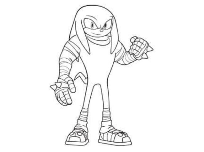 Zeichnen Knuckles kostenlos druckbar