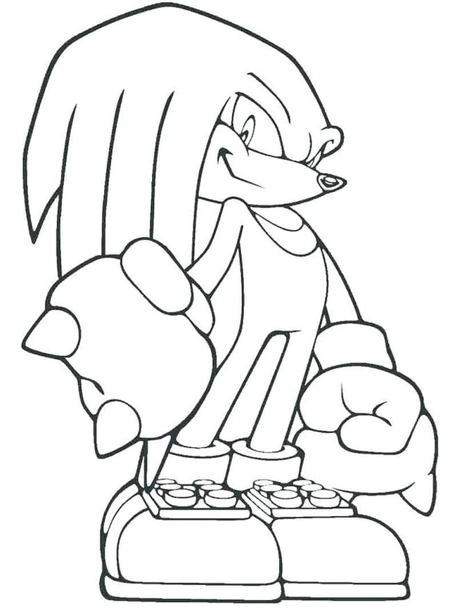 Zeichnen Knuckles kostenlos für Kinder