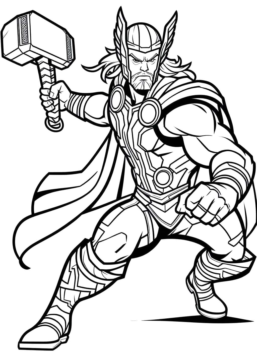 Zeichnen Thor kostenlos für Kinder