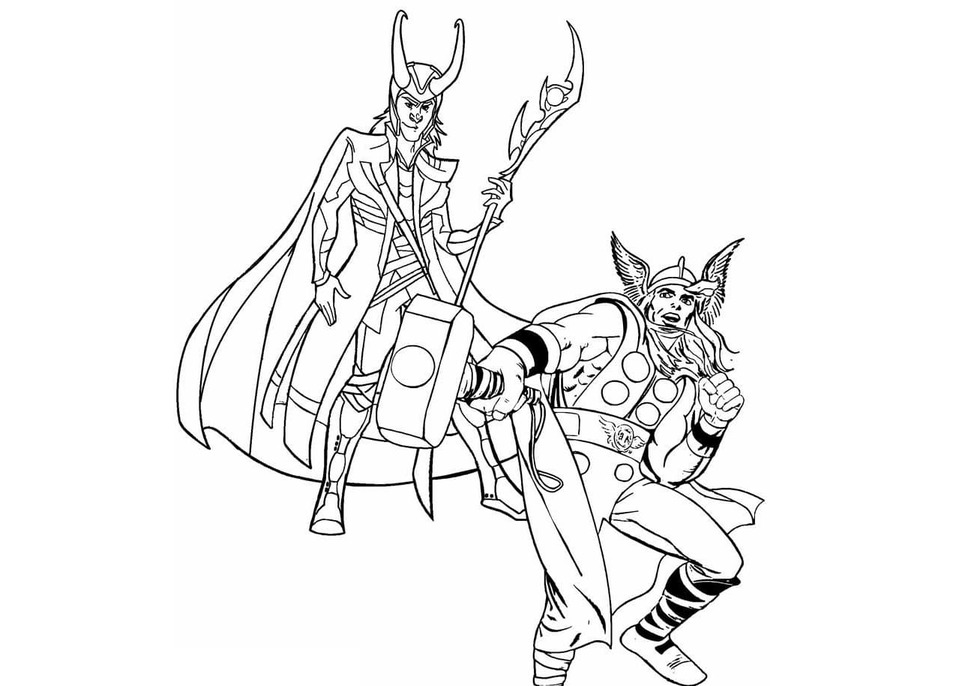 Zeichnen Thor und Loki