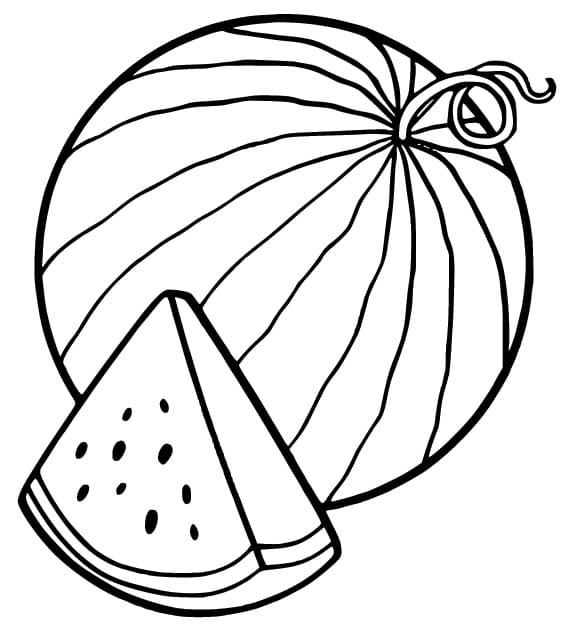 Zeichnen Wassermelone druckbar