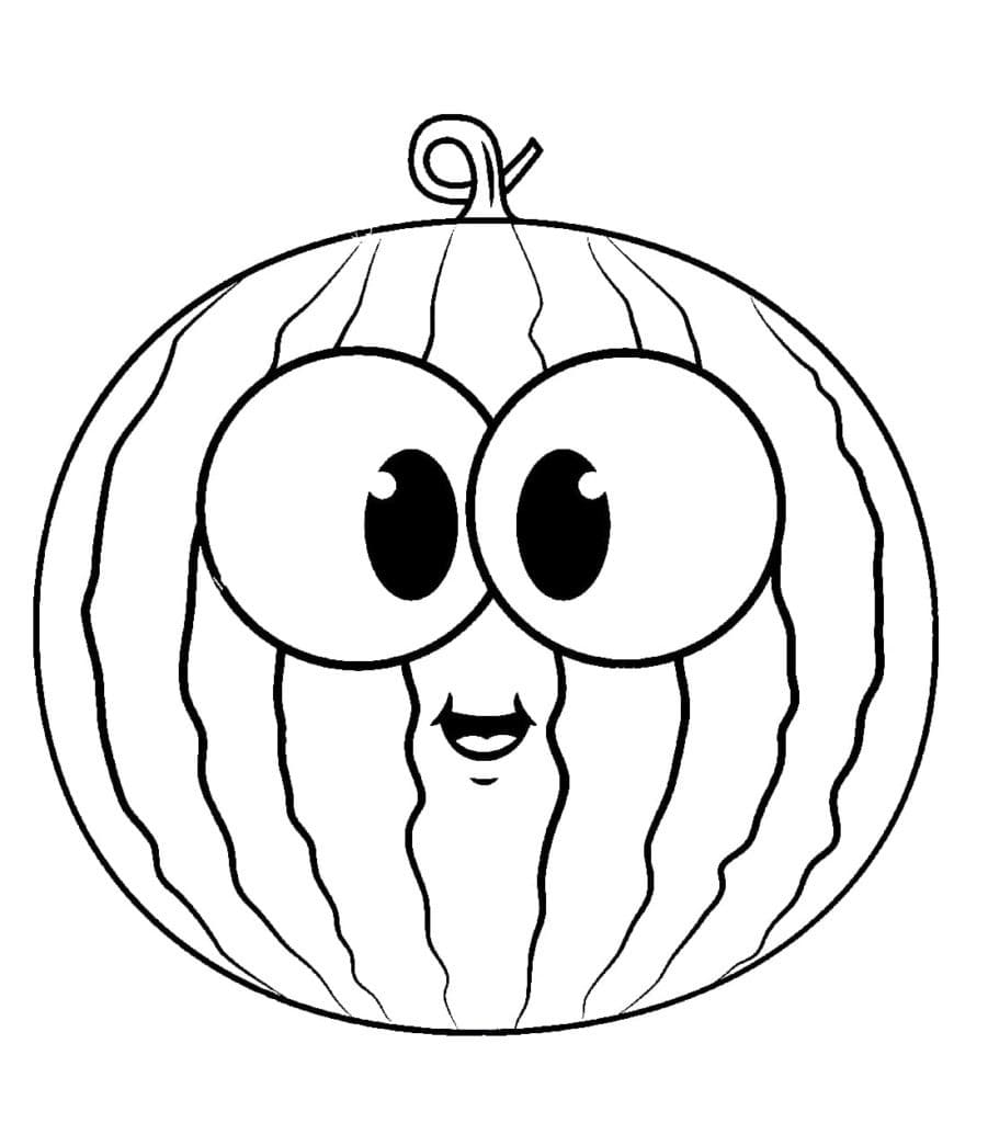 Zeichnen Wassermelone zum Ausdrucken für Kinder