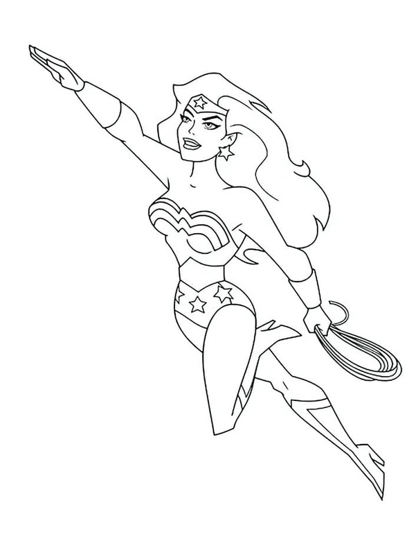 Zeichnen Wonder Woman druckbare schlicht