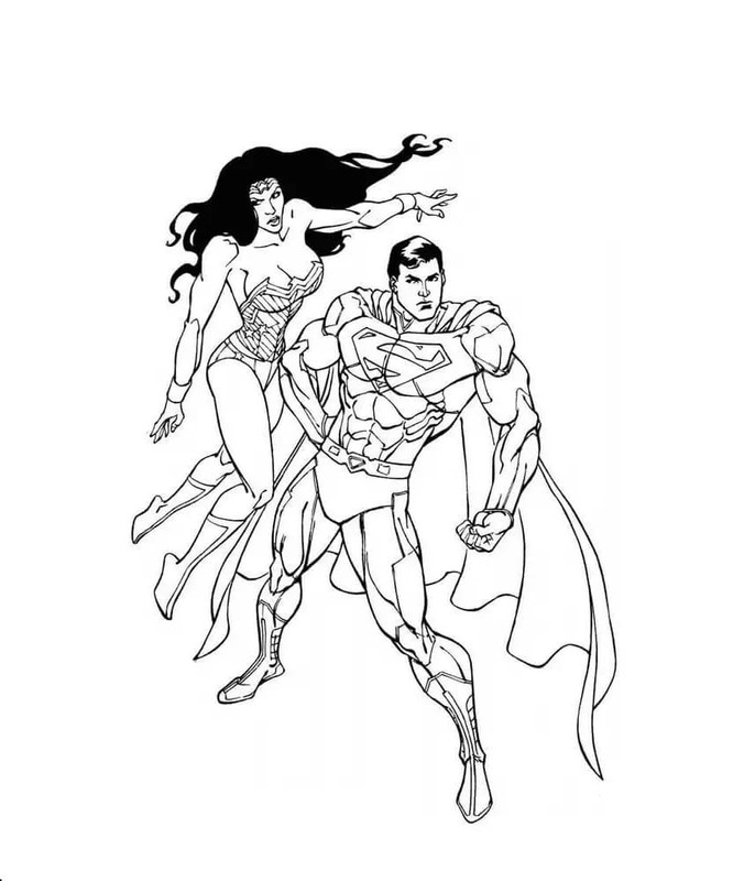 Zeichnen Wonder Woman zum Ausdrucken für Kinder