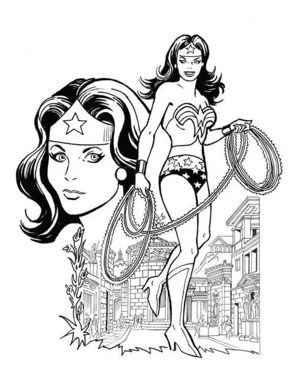 Zeichnen Wonder Woman zum Ausdrucken