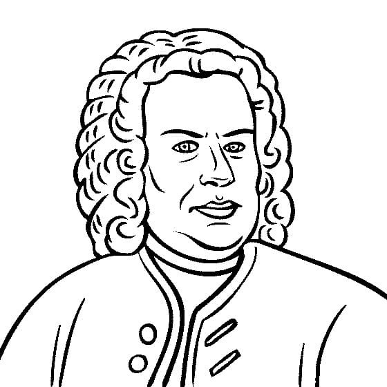 Zeichnen van Johann Sebastian Bach