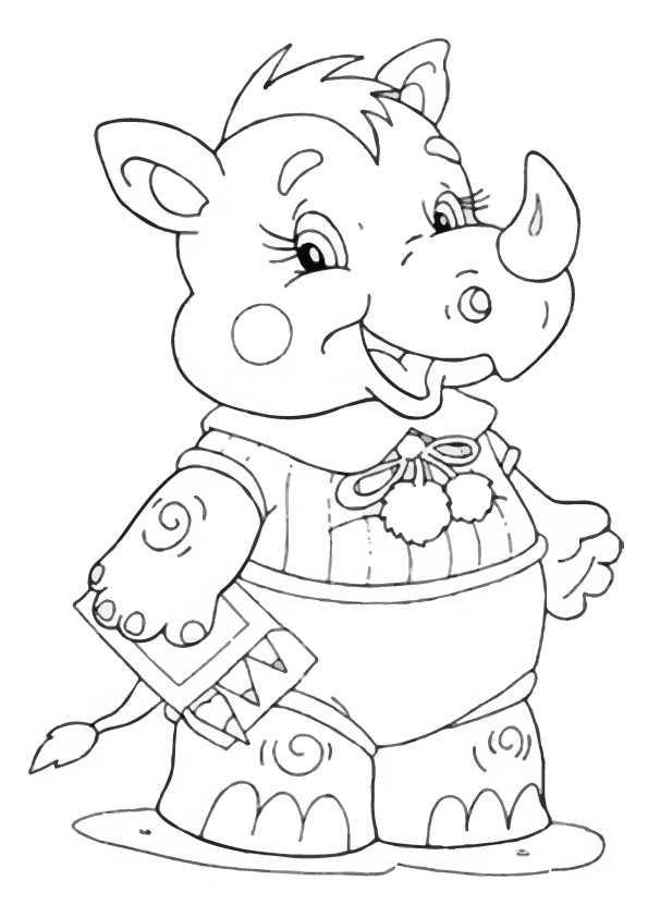 Baby Rhino para colorir