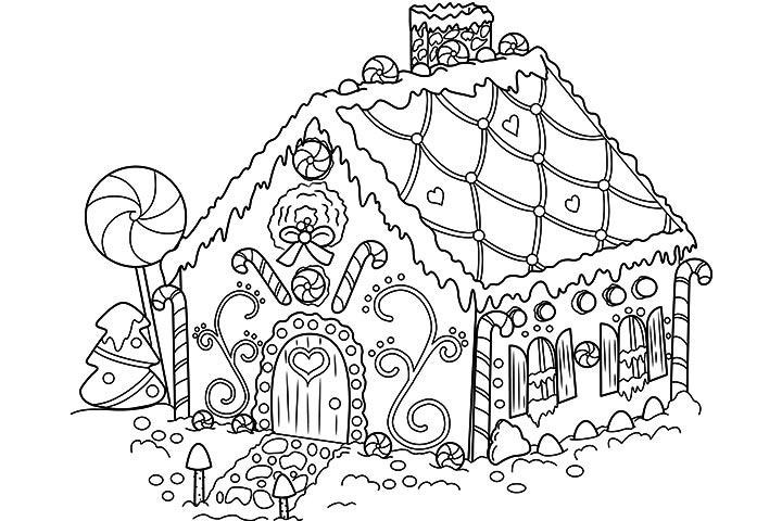 Gingerbread House para colorir