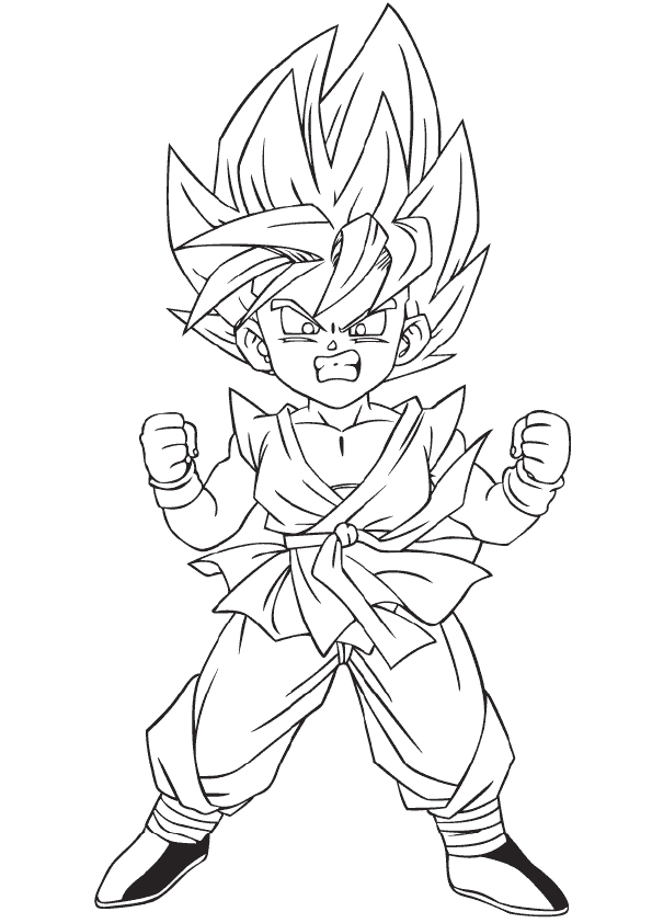 El Niño Goku para colorir