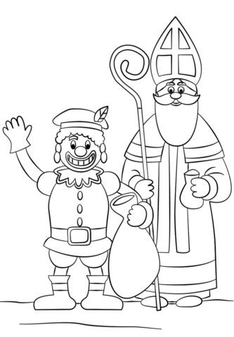 St. Nicholas And Piet para colorir