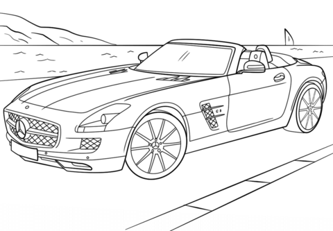 Dibujos de 2011 Mercedes Benz SLS AMG para colorear