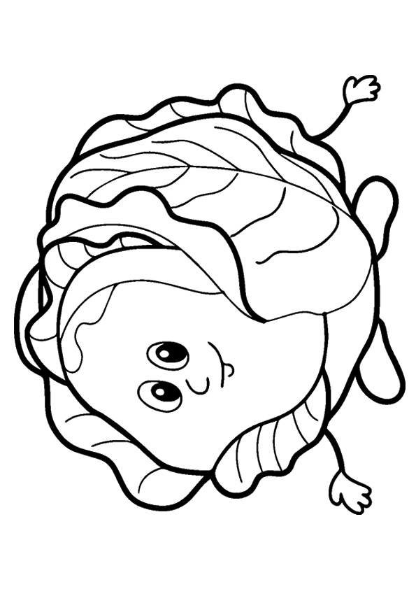 Cartoon Cabbage para colorir