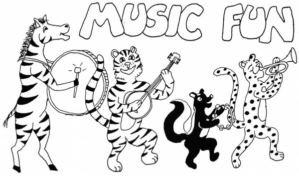 Animals Playing Music Instruments para colorir