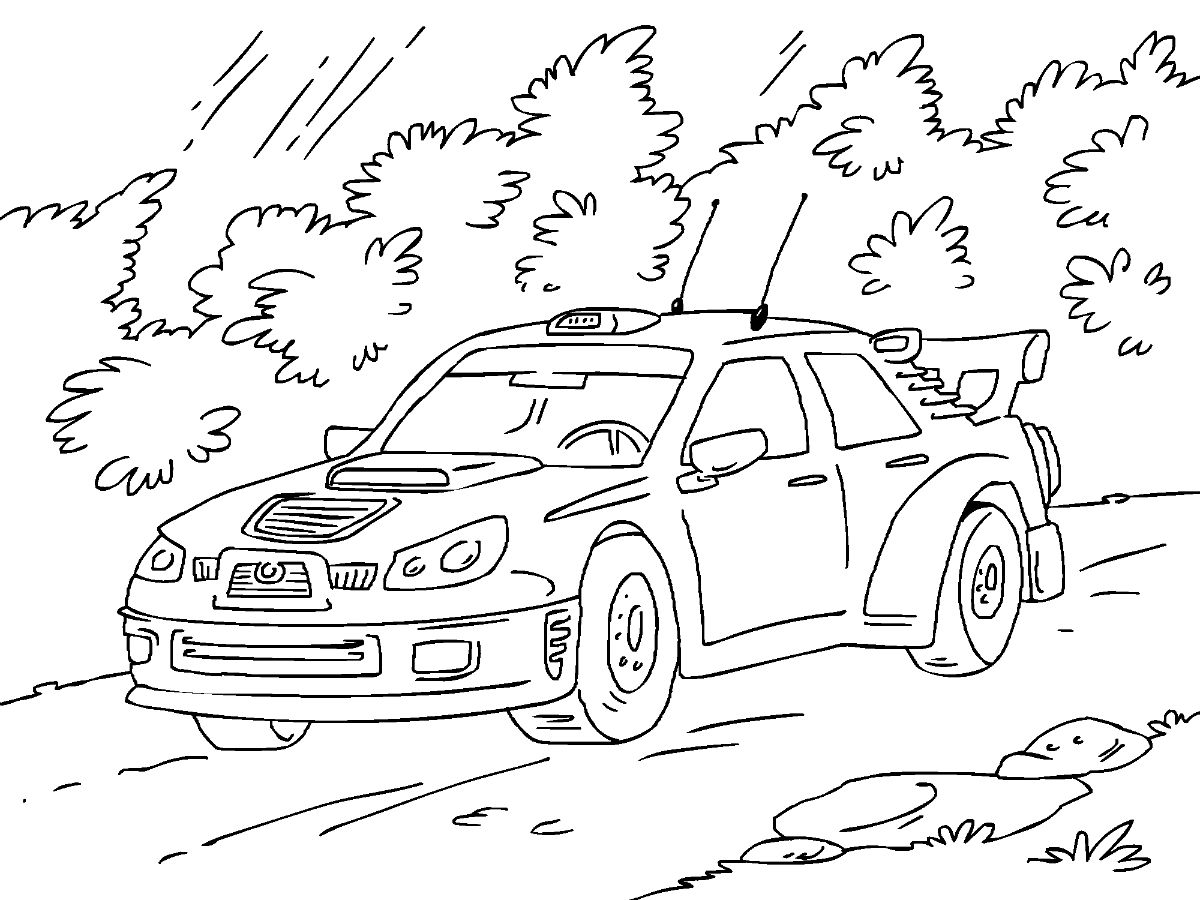 Rally Car para colorir