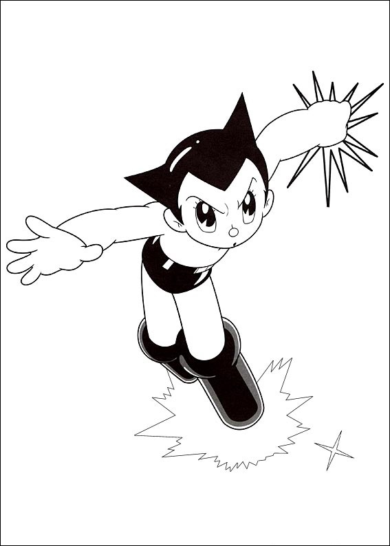 Dibujos de Astro Boy Listo Para Golpear para colorear