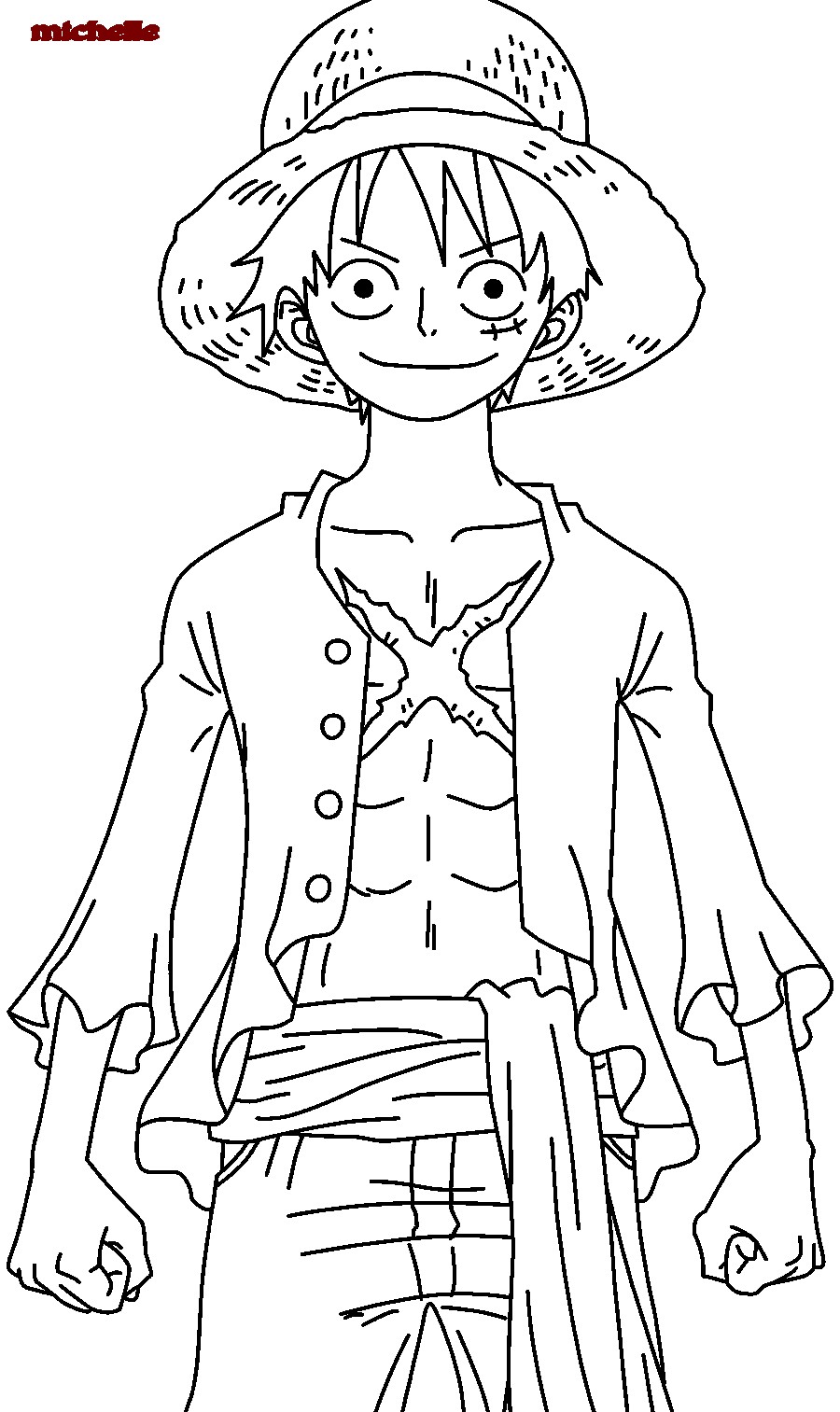One Piece Luffy After 2 Years para colorir