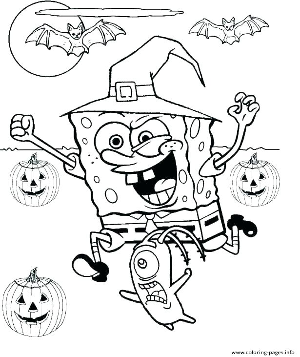 SpongeBob SquarePants In Witch Costume para colorir