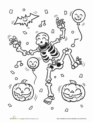 Dancing Skeleton para colorir