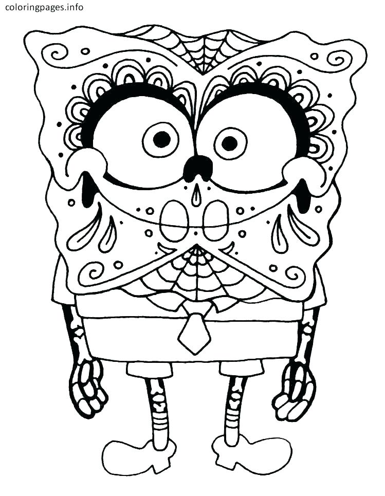 SpongeBob With Skeleton Costume para colorir
