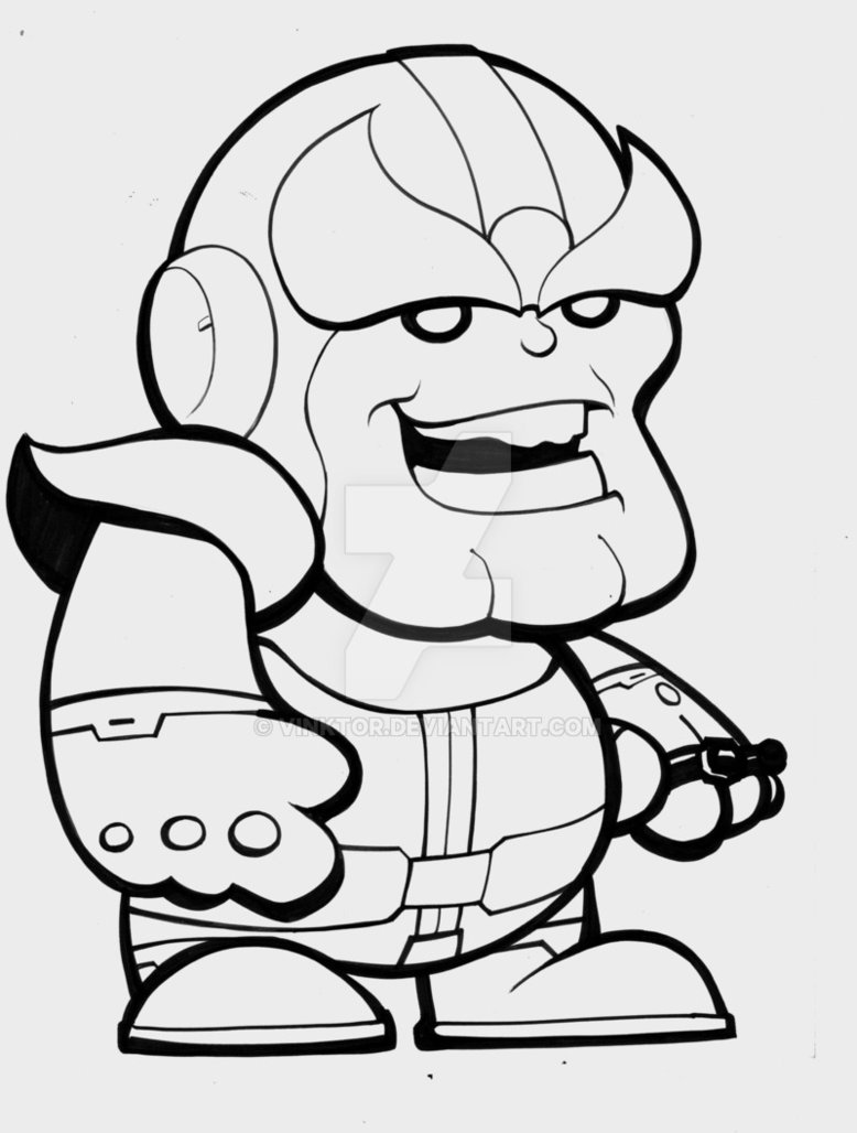 Dibujos de Thanos Gordo Pequeño para colorear