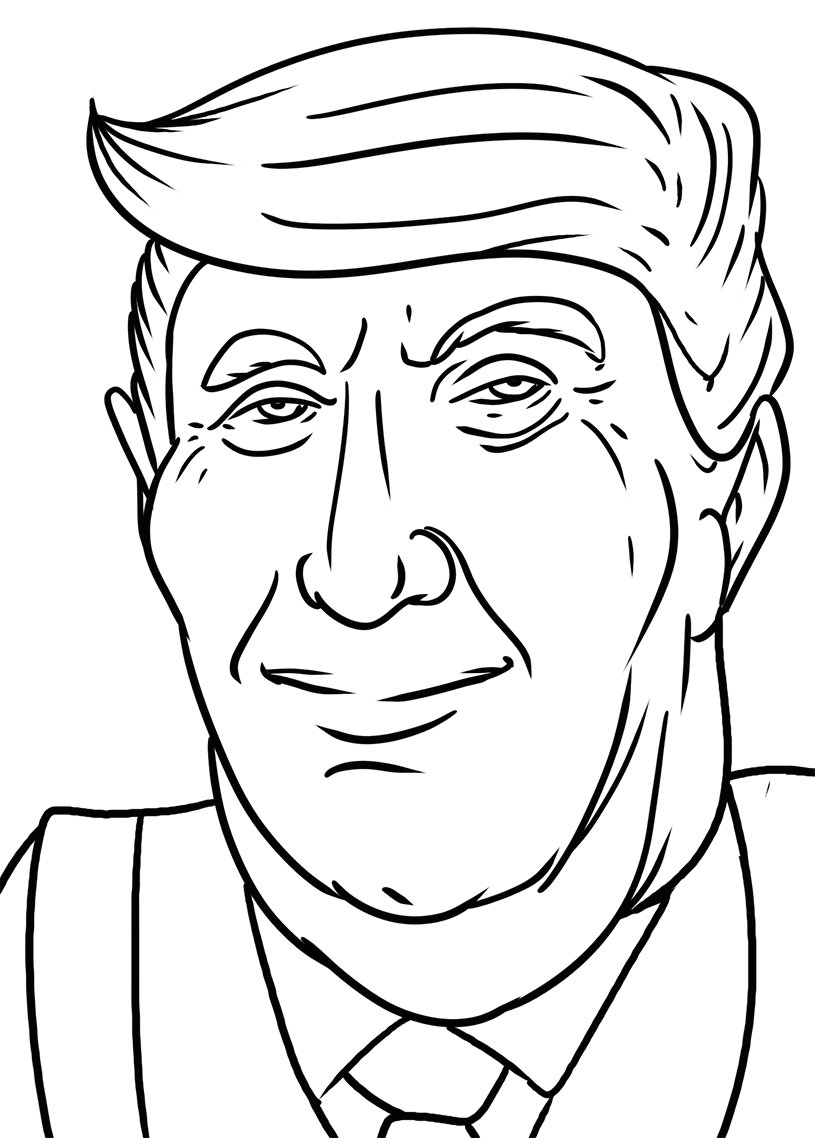 President Donald Trump para colorir