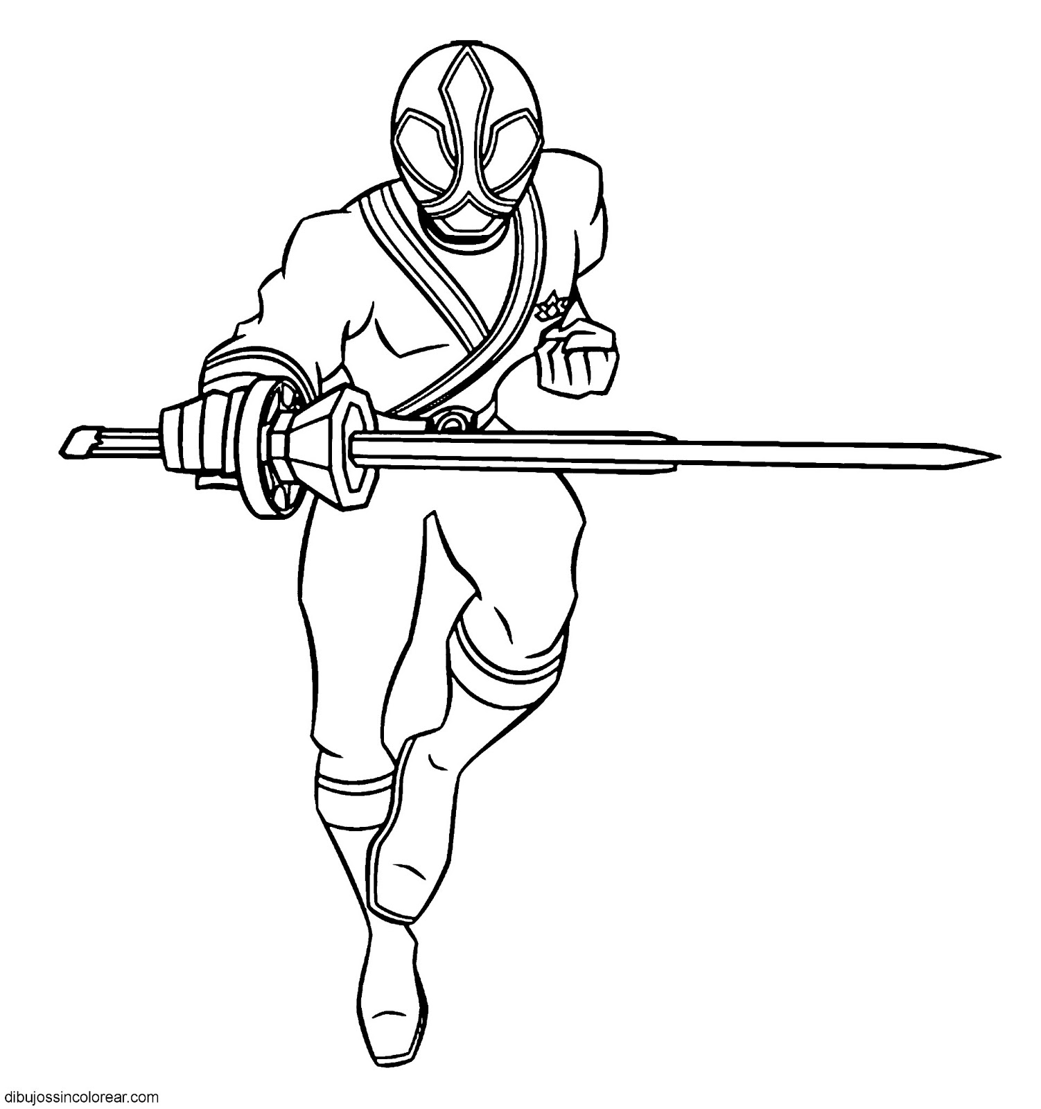 Red Samurai Ranger para colorir