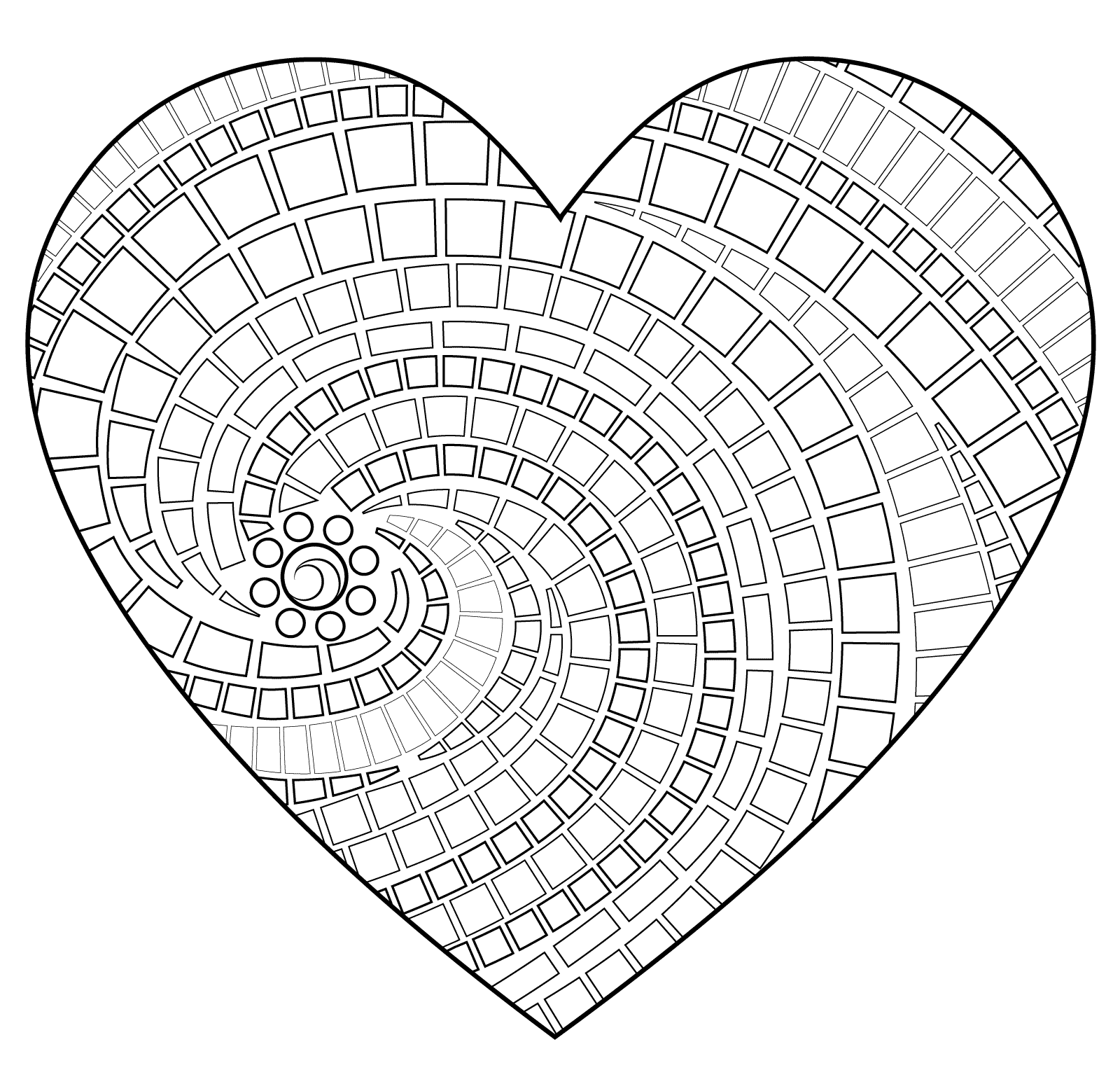 Heart Mosaic para colorir
