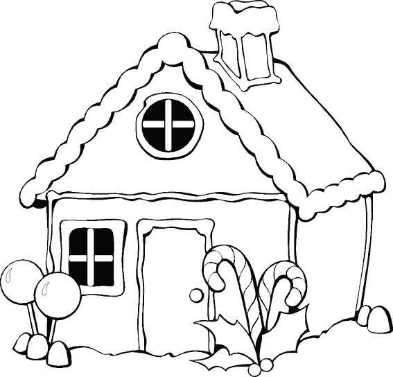 Simple Gingerbread House para colorir