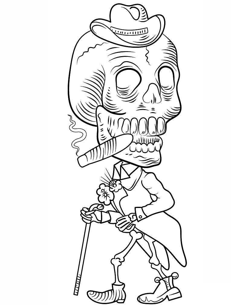 Day Of The Dead Skeleton para colorir