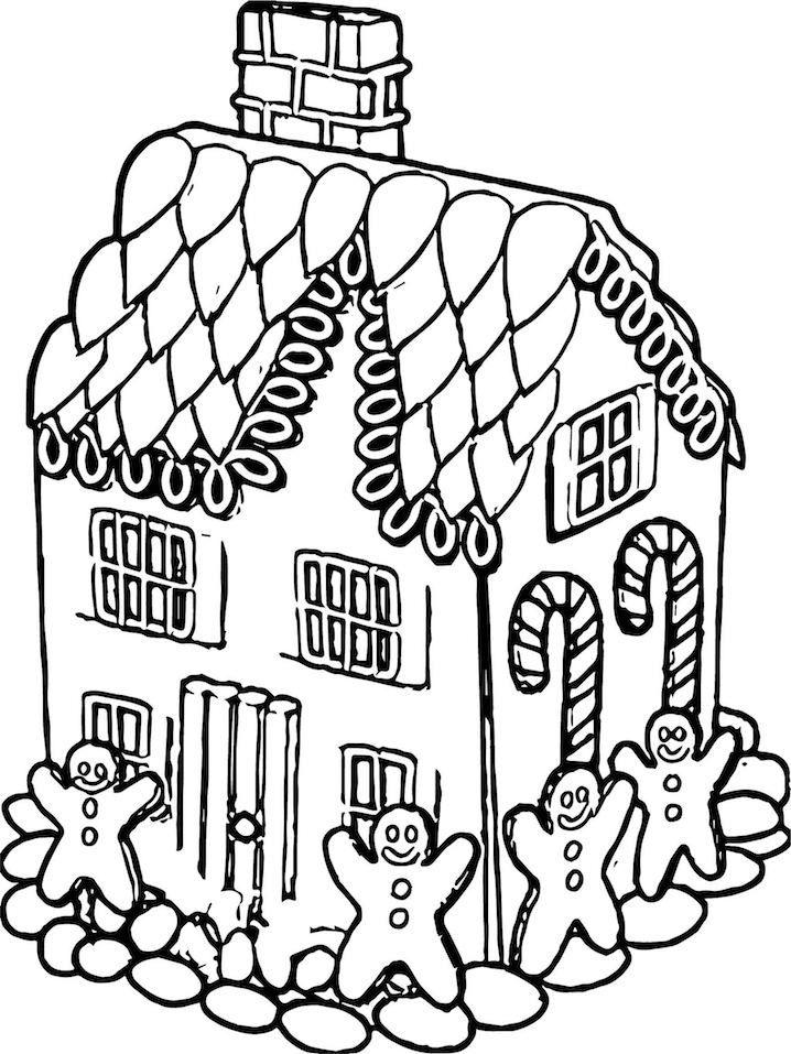 Nice Gingerbread House para colorir