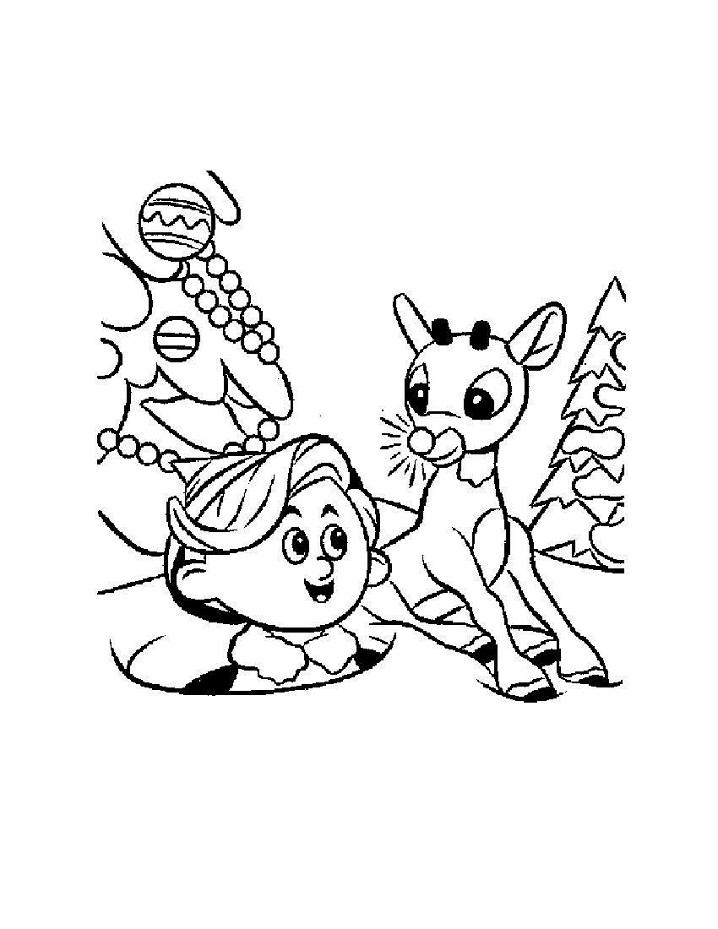 Rudolph and a Boy para colorir